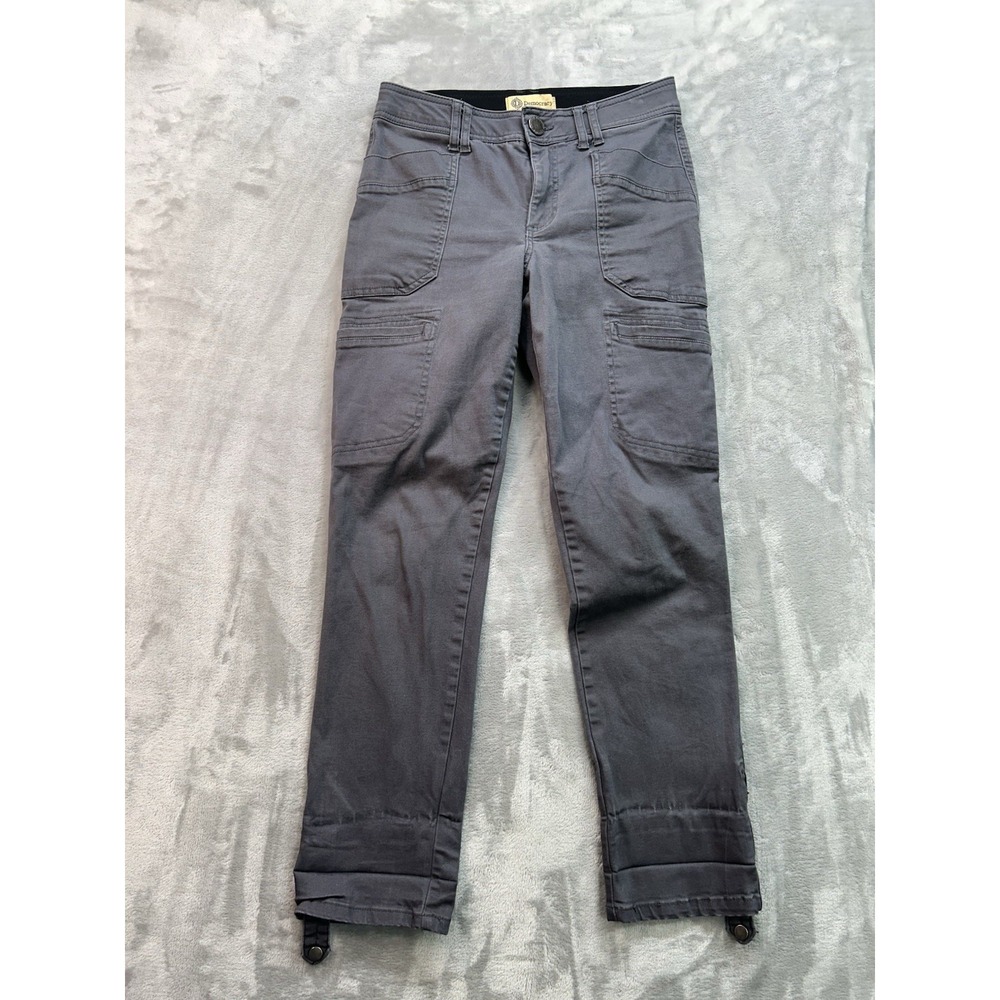 Democracy Jeans Womens Sz 4 Grey Ab Technology Cargo Utility Snap Roll Cuff Pant